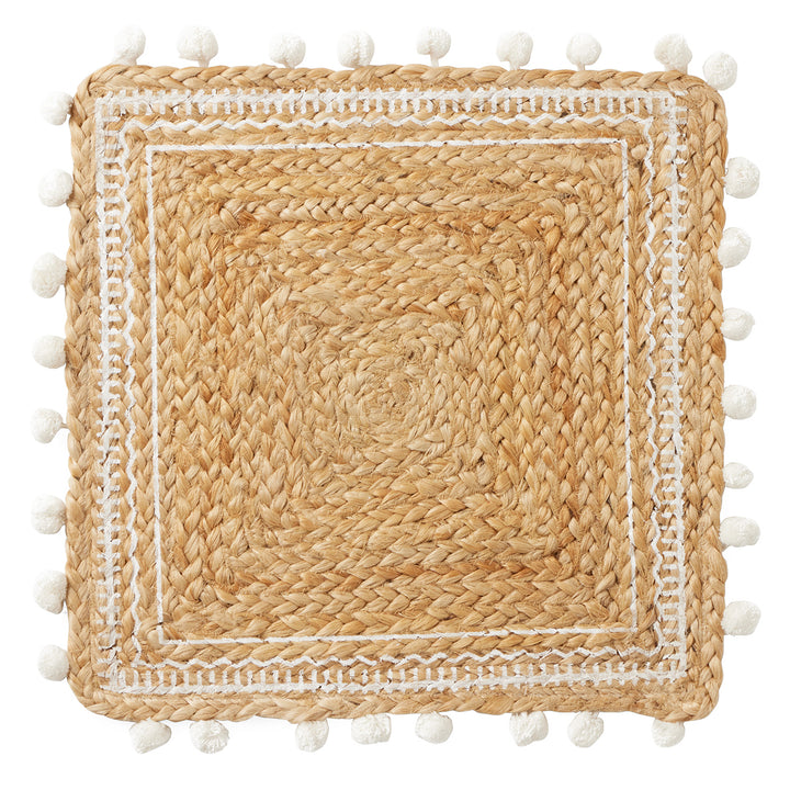 Giada Natural/White Jute Placemats Set Of 4 (Square)