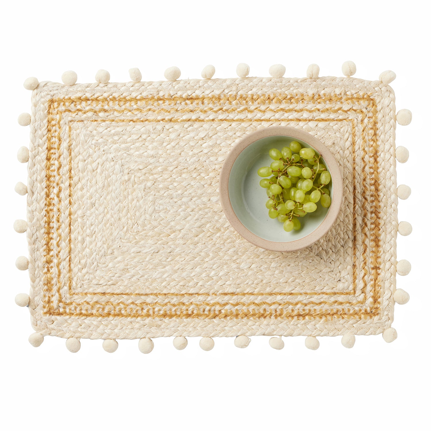Giada White/Natural Jute Placemats - Thumbnail 3
