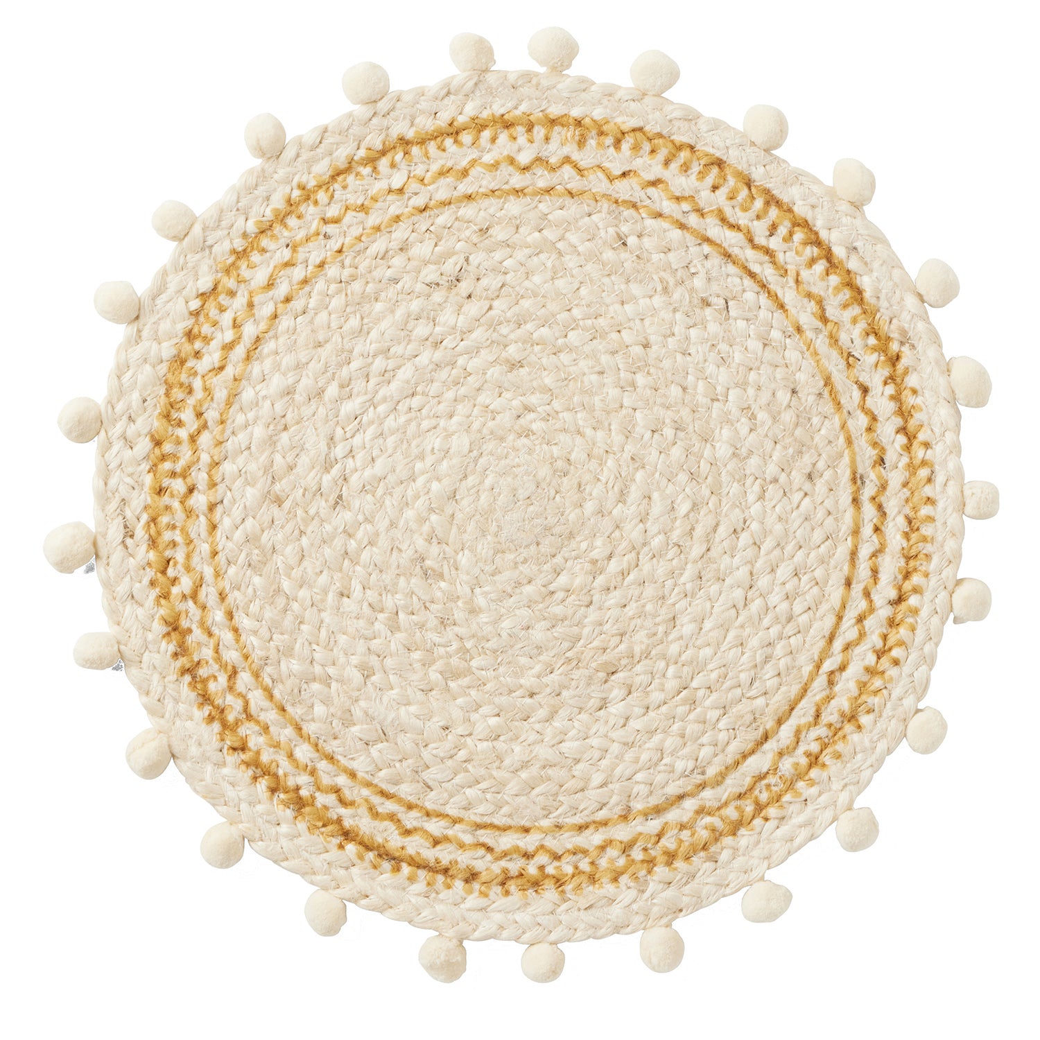 Giada Natural/White Jute Placemats Set Of 4 (Round) - Thumbnail 5