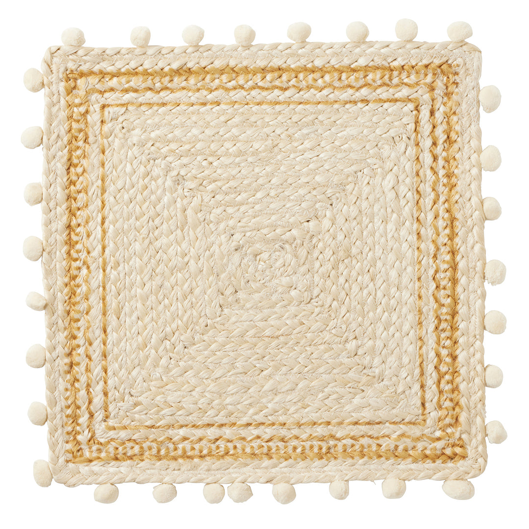 Giada White/Natural Jute Placemats Set Of 4 (Square)