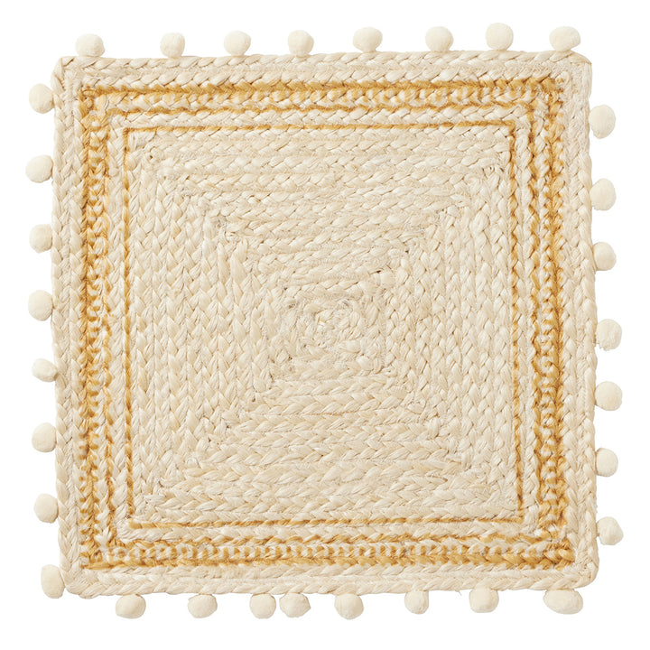 Giada White/Natural Jute Placemats Set Of 4 (Square)