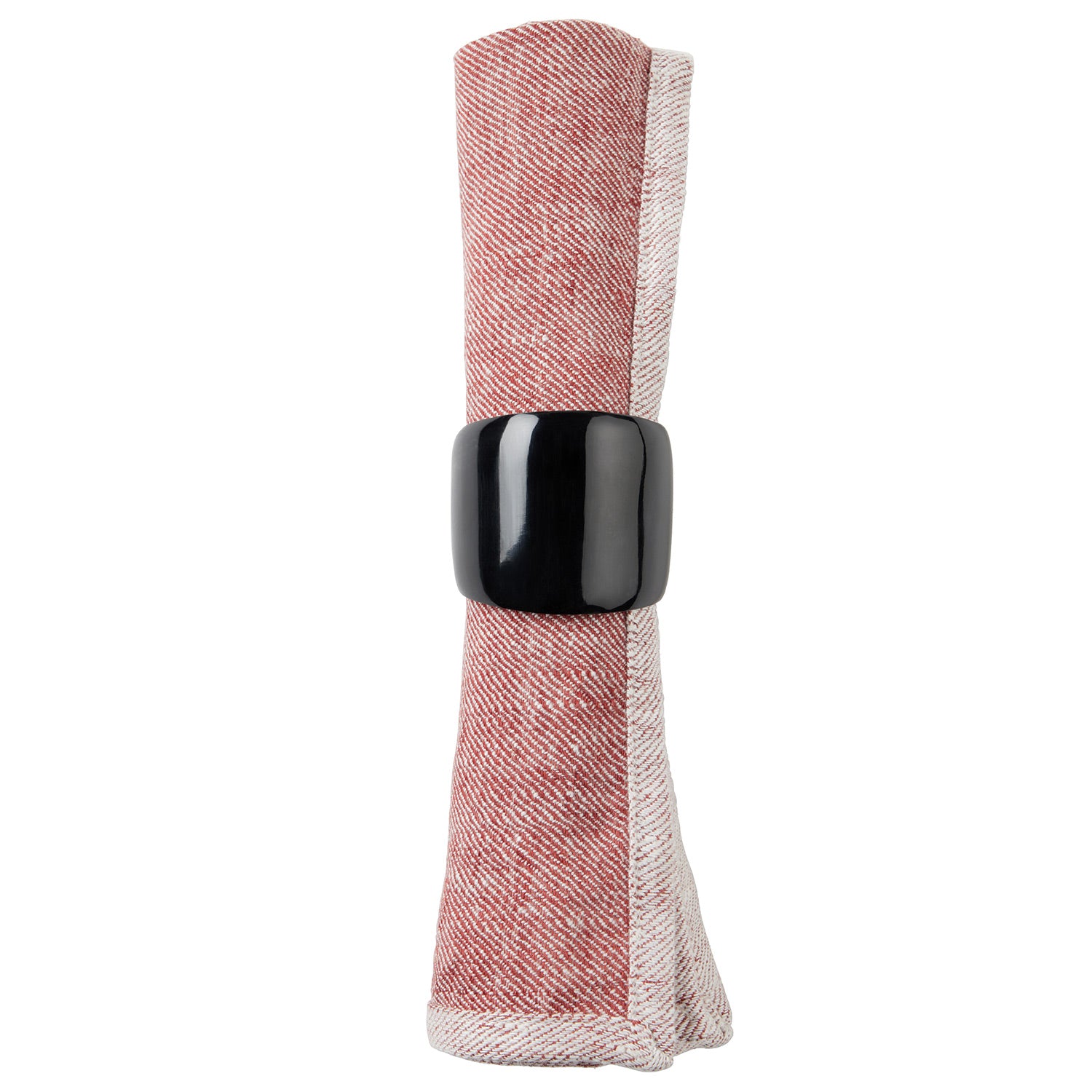 Gianna Maroon/White Linen Napkin Set - Thumbnail 3