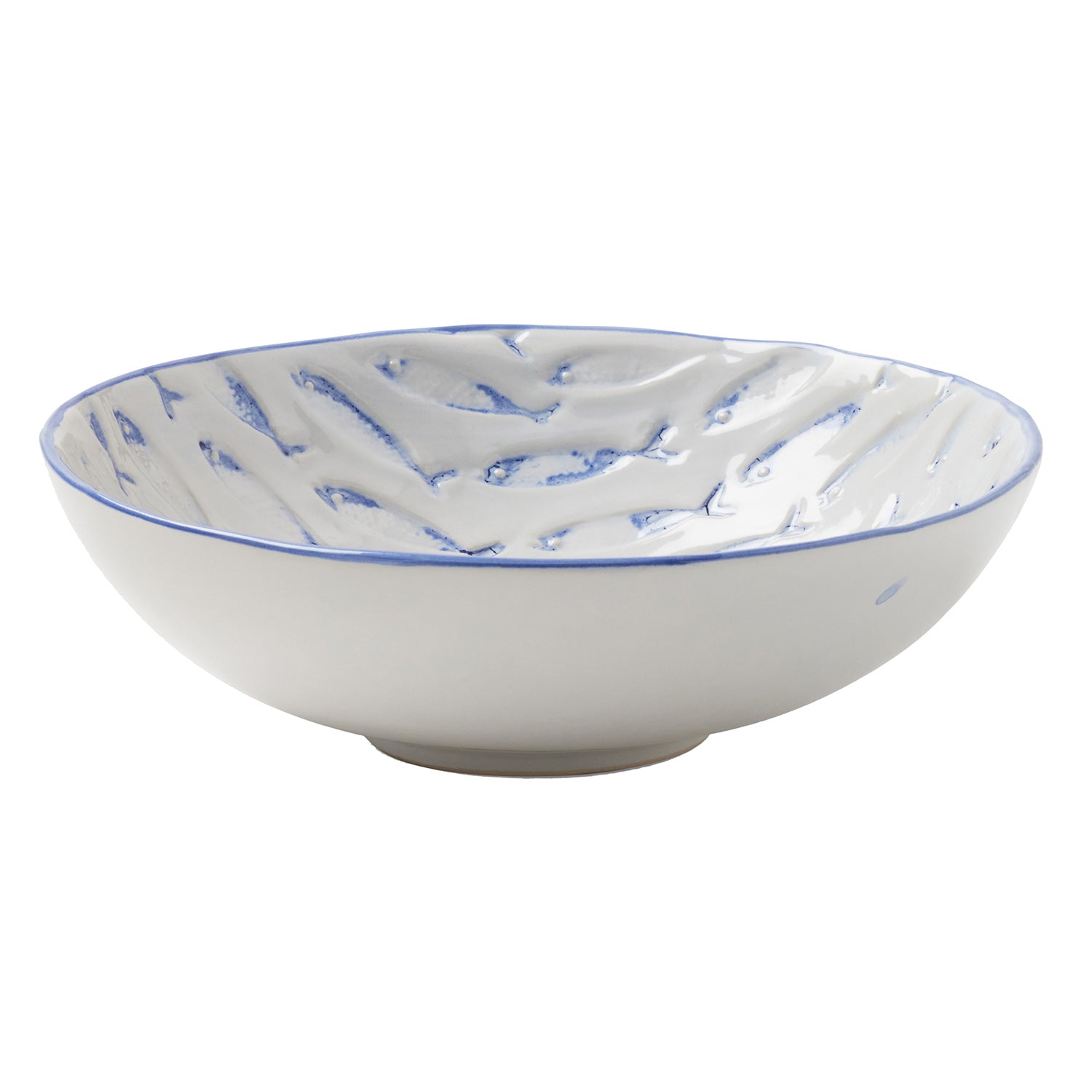 Gideon White/Blue Stoneware Dinnerware - Thumbnail 3