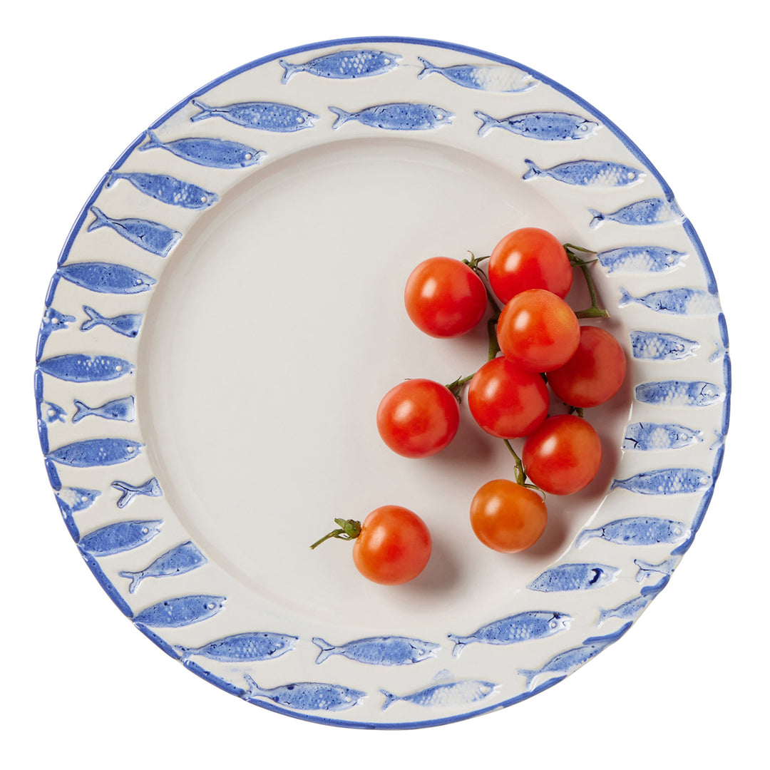 Gideon White/Blue Stoneware Dinnerware