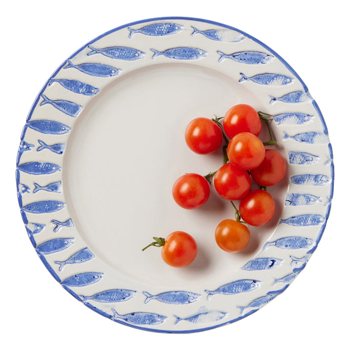 Gideon White/Blue Stoneware Dinnerware