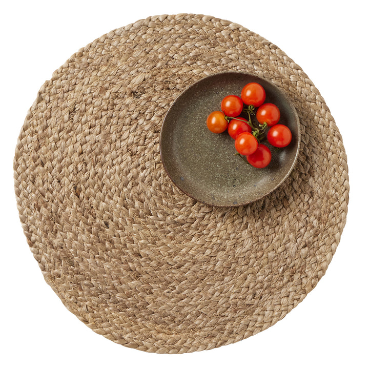 Grant Dark Natural Jute Placemats Set Of 4 (Round)