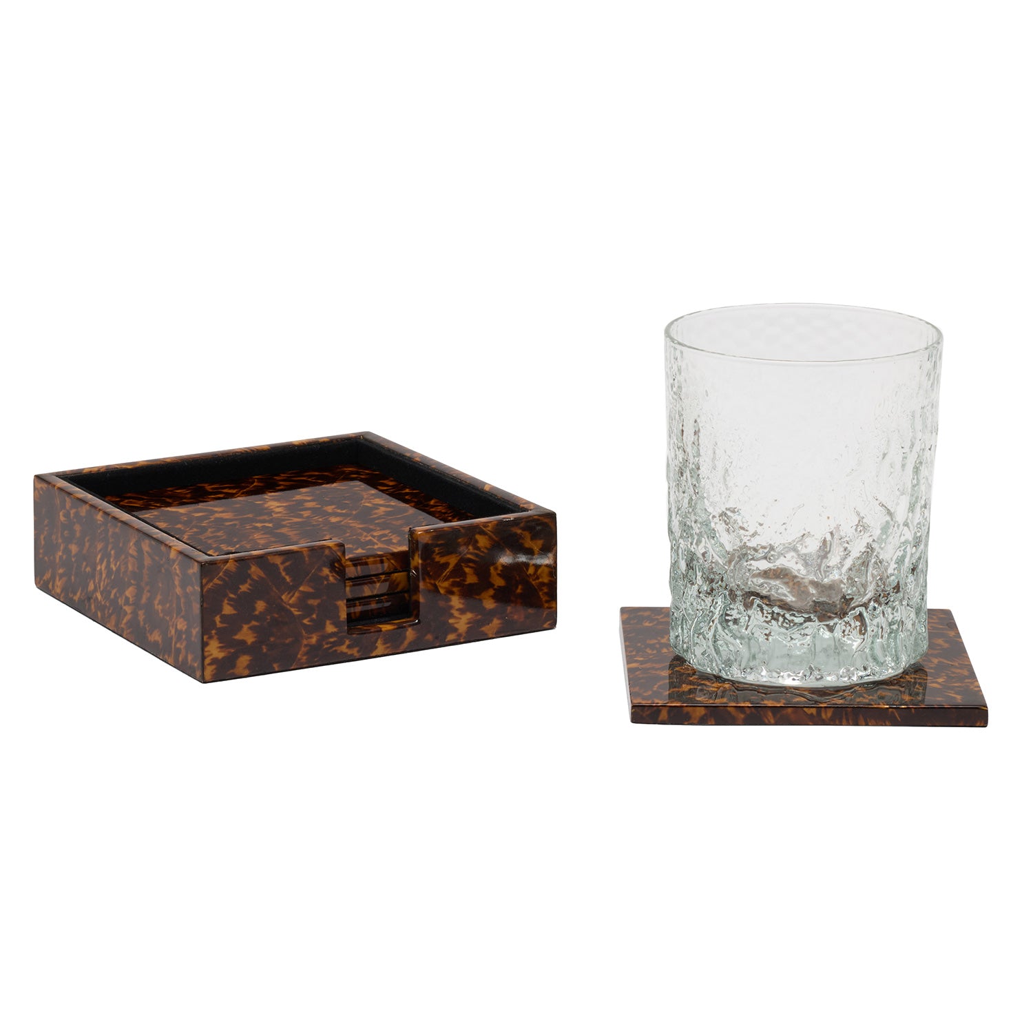 Hartley Faux Tortoise High Gloss Coasters - Thumbnail 3