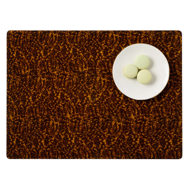 Hartley Faux Tortoise High Gloss Rectangular Placemats  Set of Two