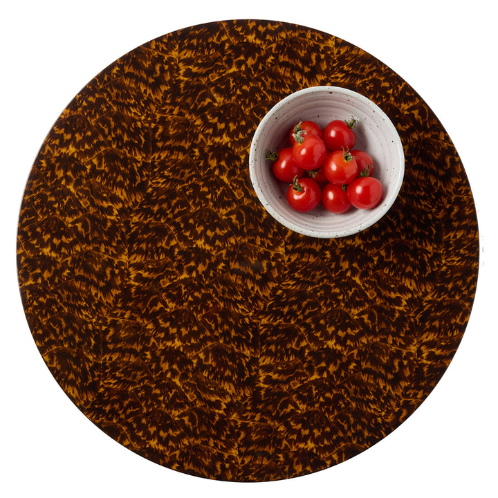 Hartley Faux Tortoise High Gloss Round Placemats  Set of Two