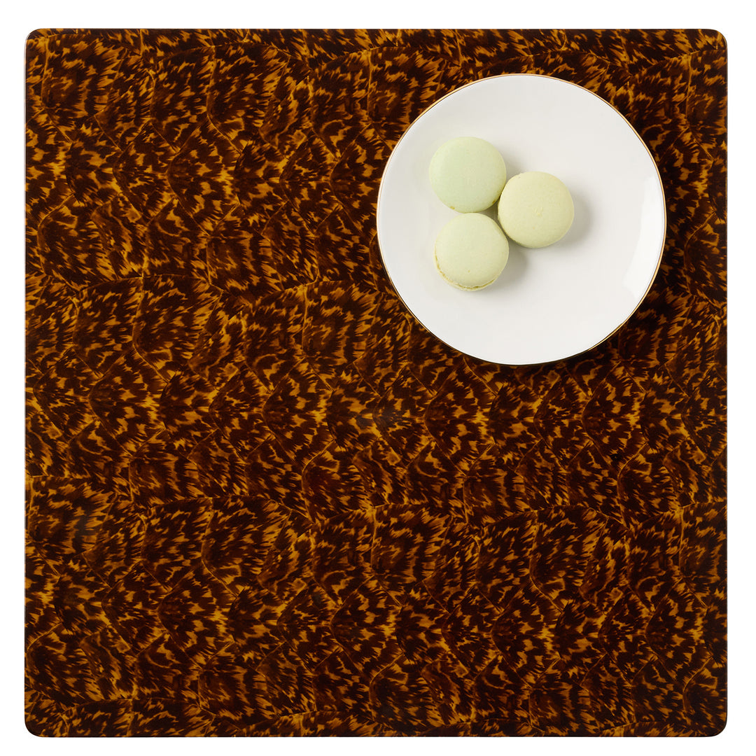 Hartley Faux Tortoise High Gloss Square Placemats  Set of Two