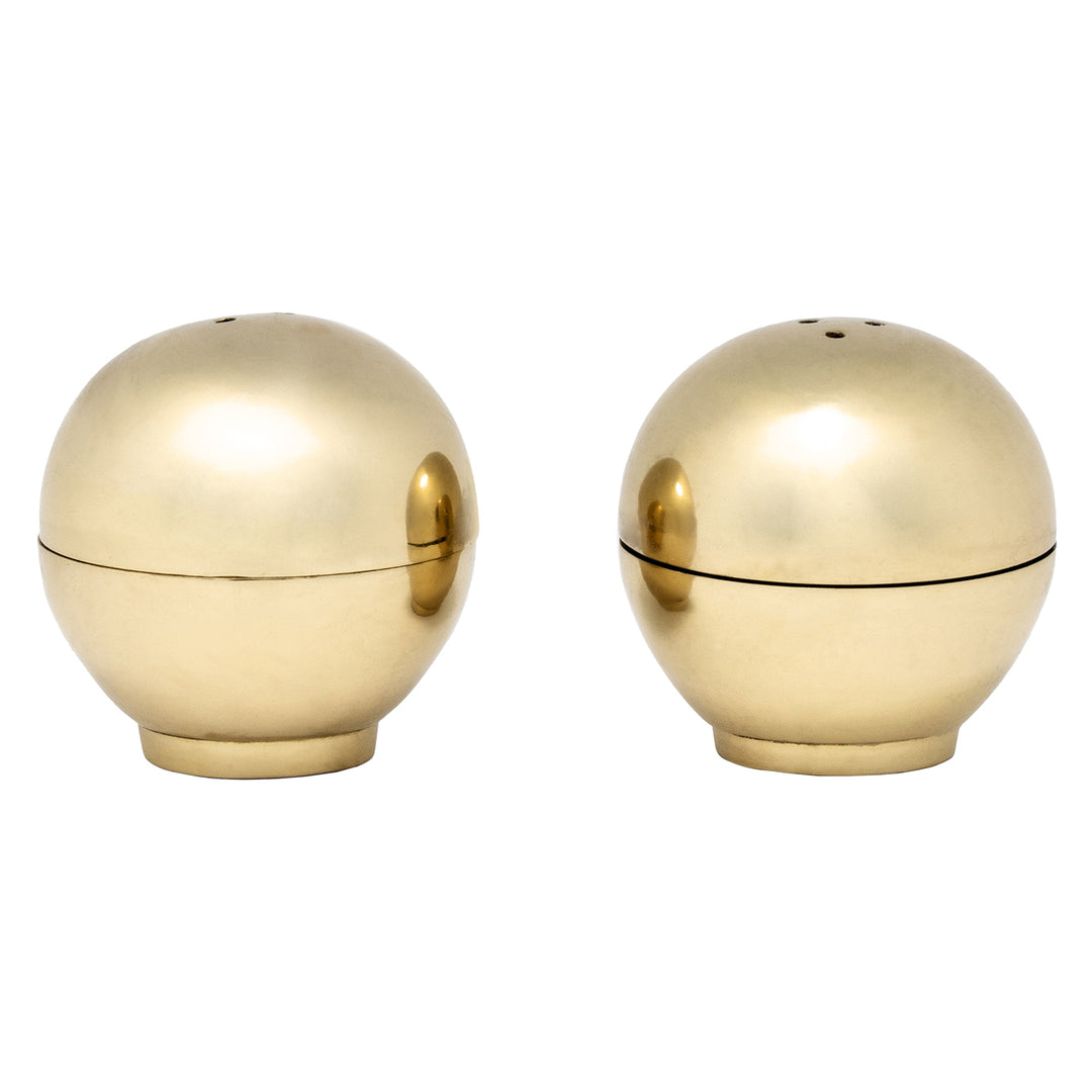 Helios Polished Gold Salt And Pepper Shakers