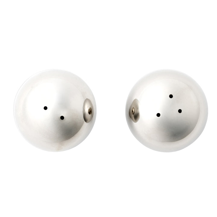 Helios Polished Silver Salt And Pepper Shakers