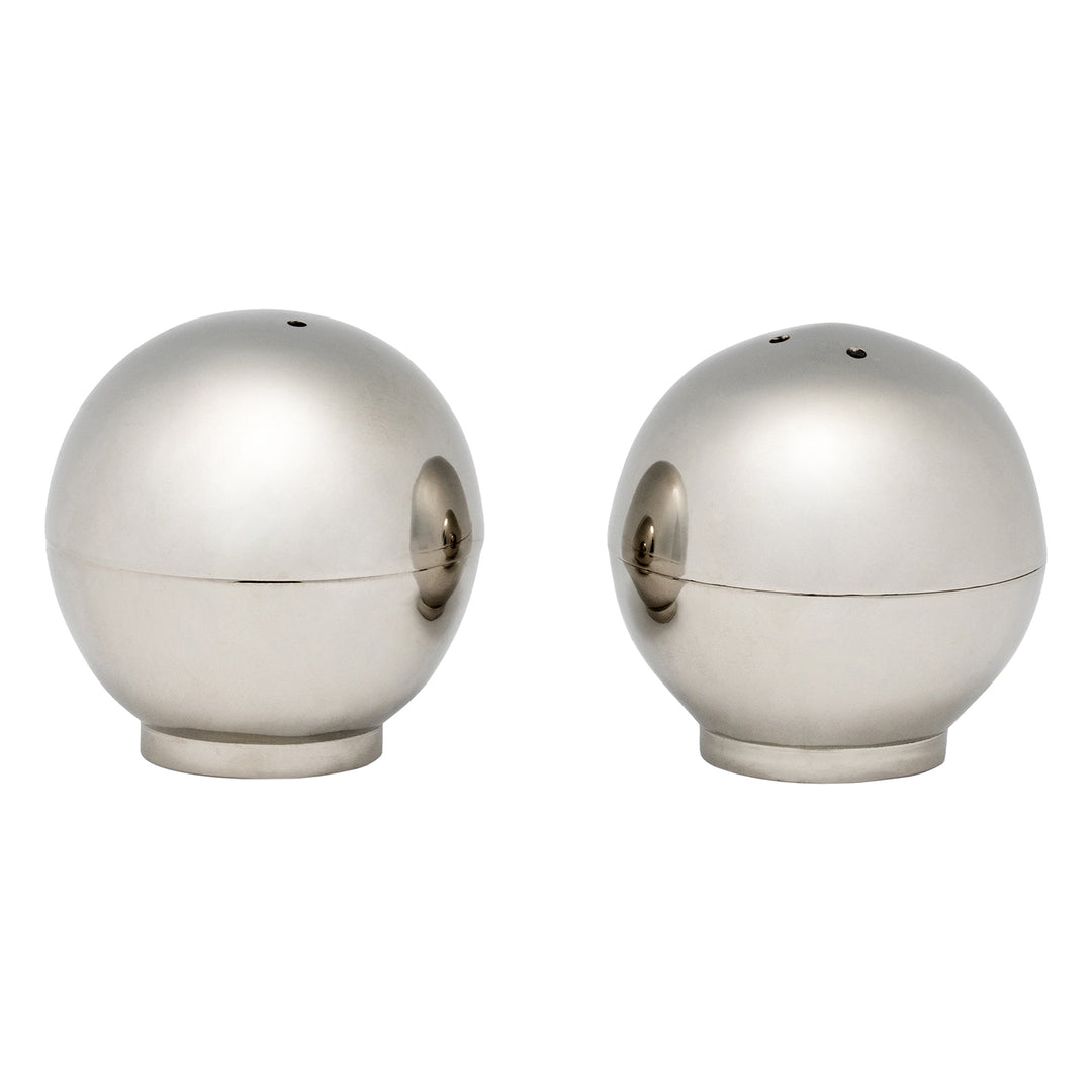 Helios Polished Silver Salt And Pepper Shakers