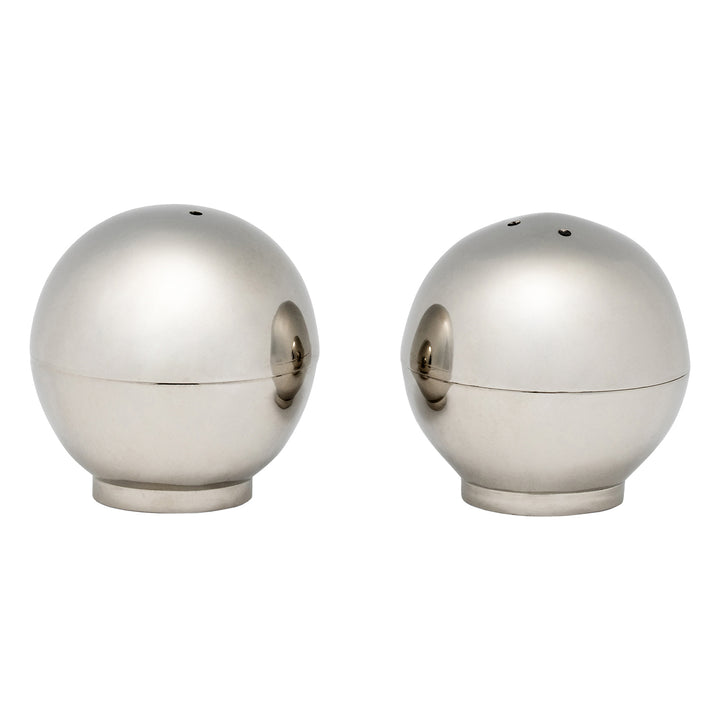 Helios Polished Silver Salt And Pepper Shakers
