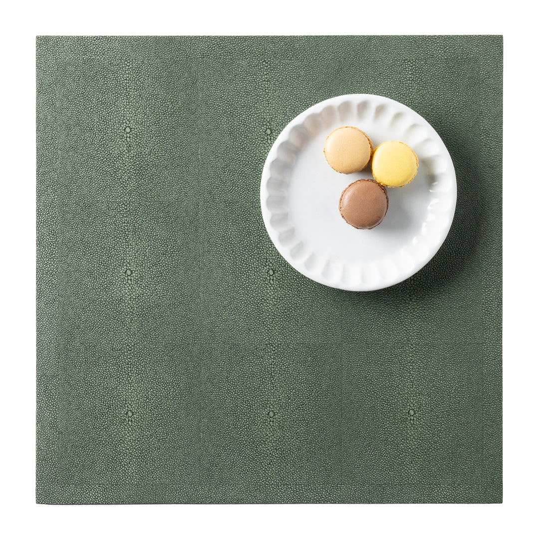 Henry Faux Shagreen Juniper Placemats Set Of 2 (Square)