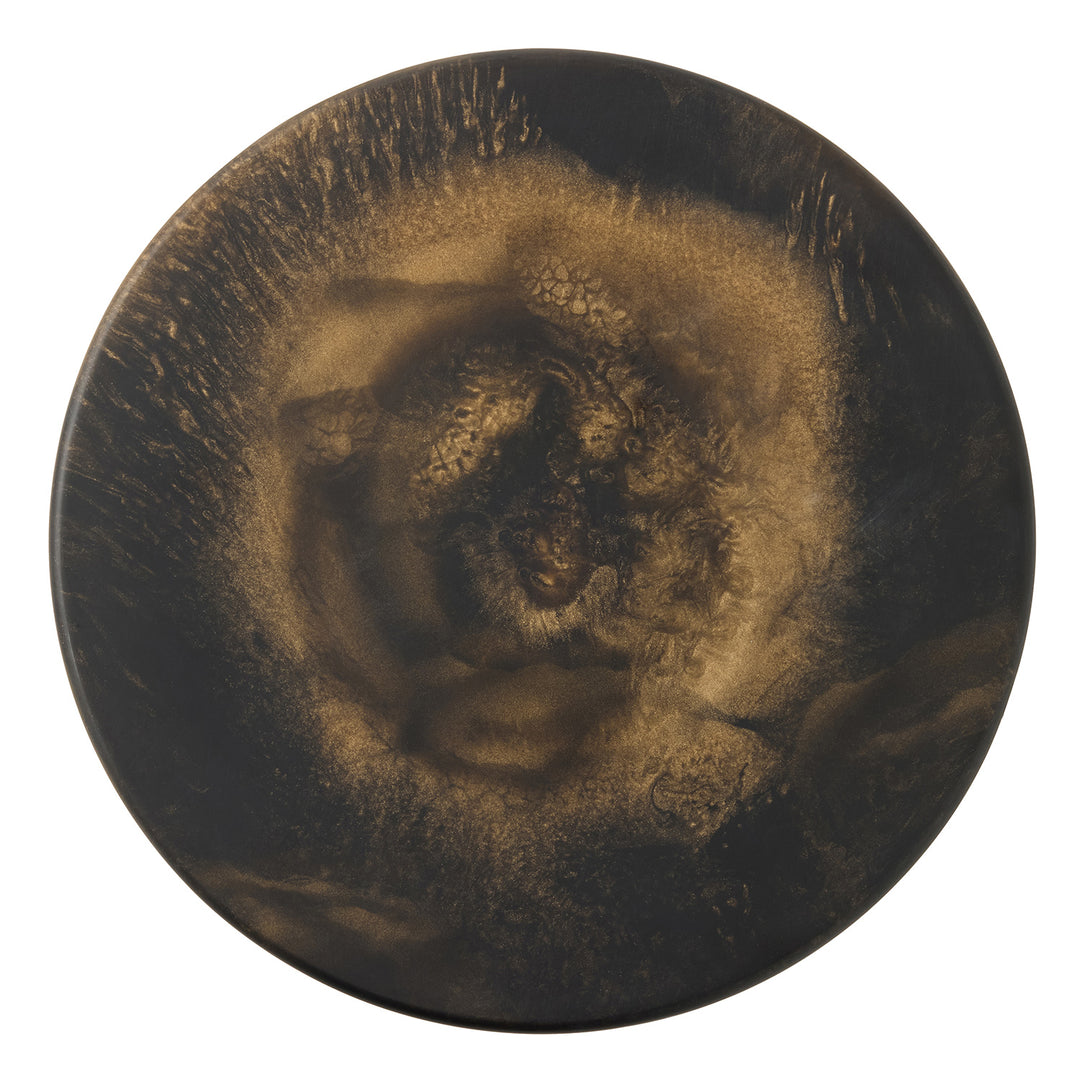 Hugo Black/Gold Swirled Resin Cake Stand