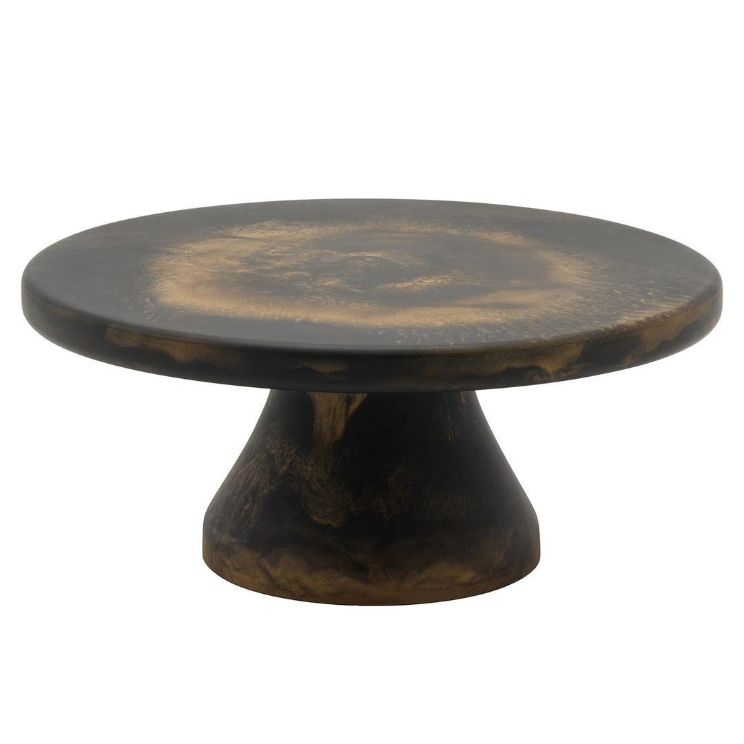 Hugo Black/Gold Swirled Resin Cake Stand