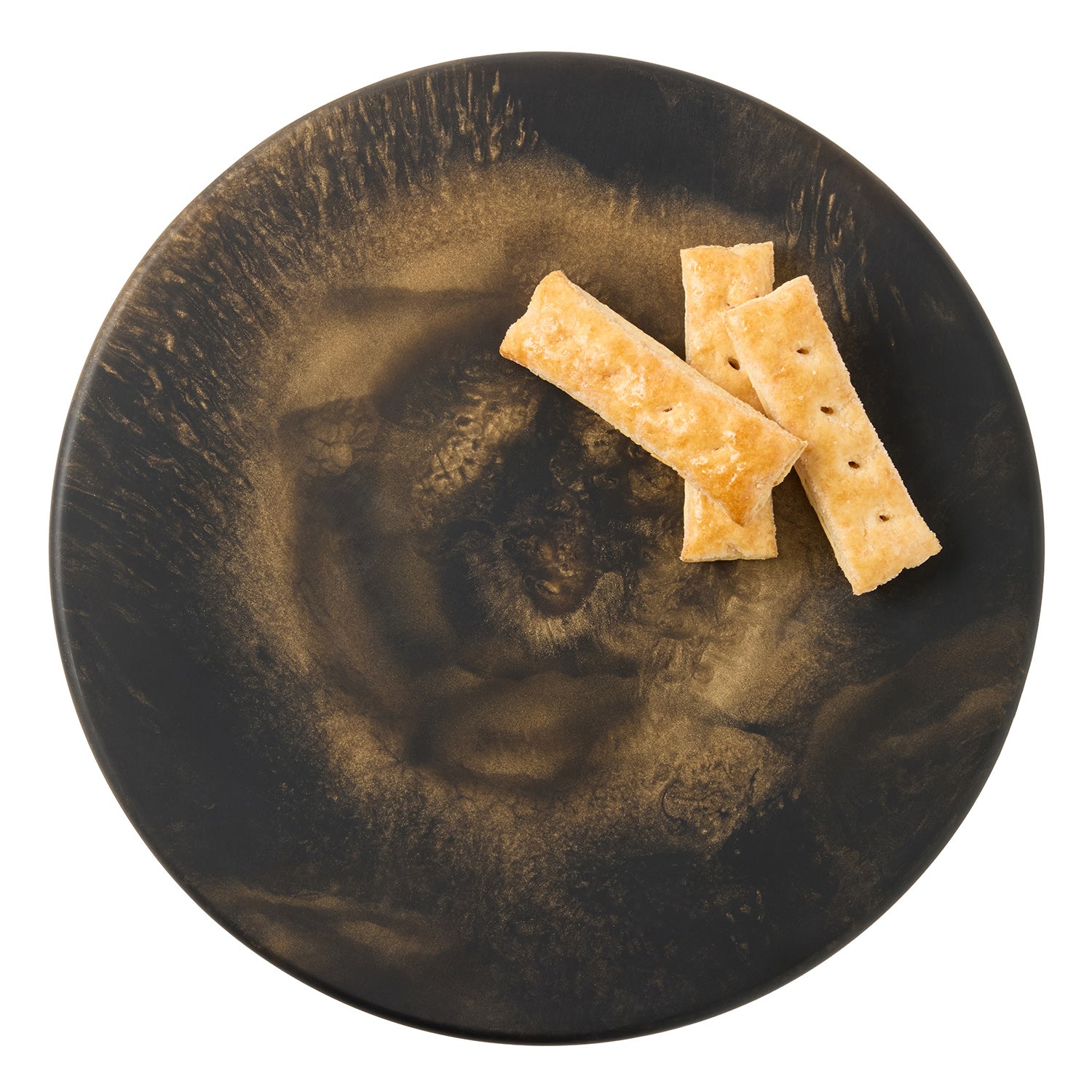 Hugo Black/Gold Swirled Resin Cake Stand - Thumbnail 4