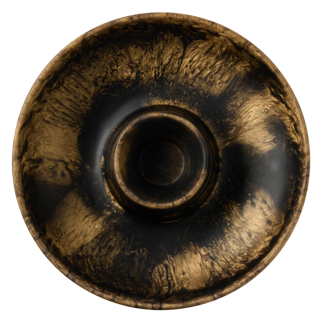 Hugo Black/Gold Swirled Resin Chip And Dip Bowl