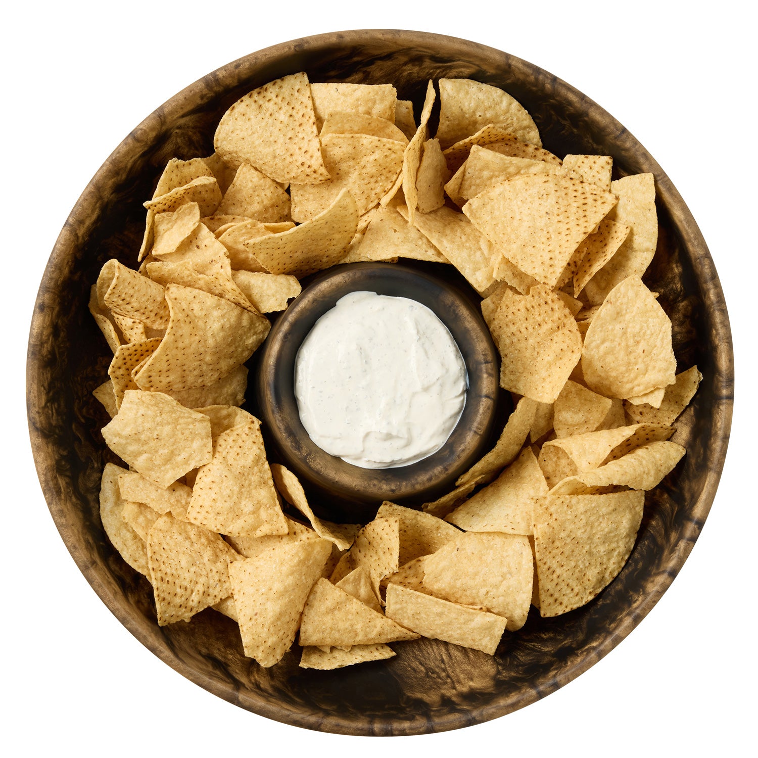 Hugo Black/Gold Swirled Resin Chip And Dip Bowl - Thumbnail 3