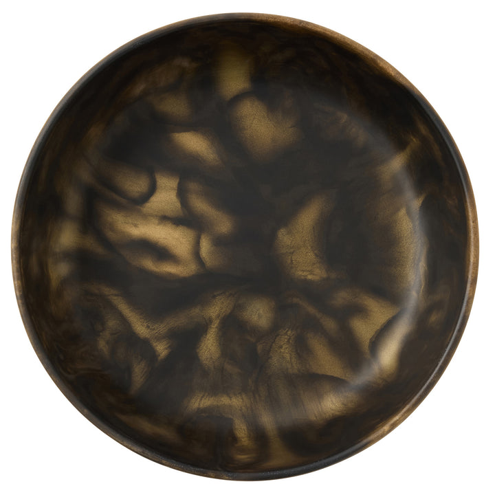 Hugo Black/Gold Swirled Large Serving Bowl