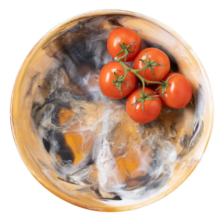 Hugo Black/Tan Swirled Large Serving Bowl