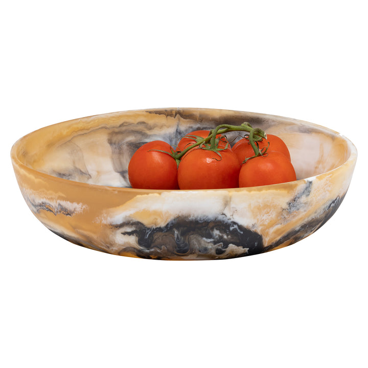 Hugo Black/Tan Swirled Large Serving Bowl