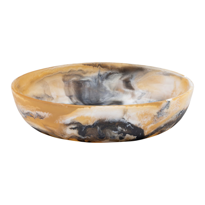 Hugo Black/Tan Swirled Large Serving Bowl