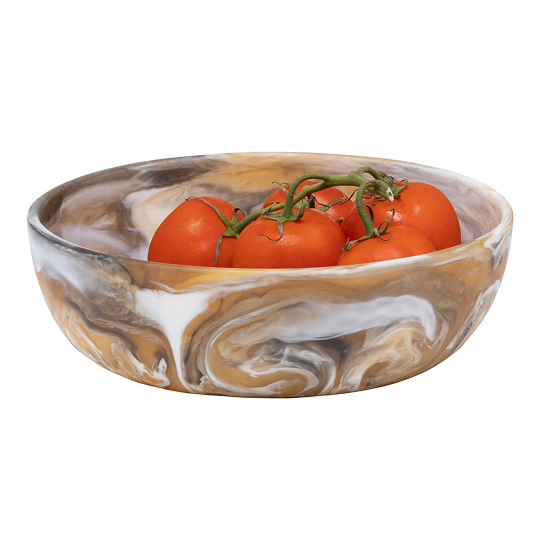 Hugo Black/Tan Swirled Small Serving Bowl Set/2