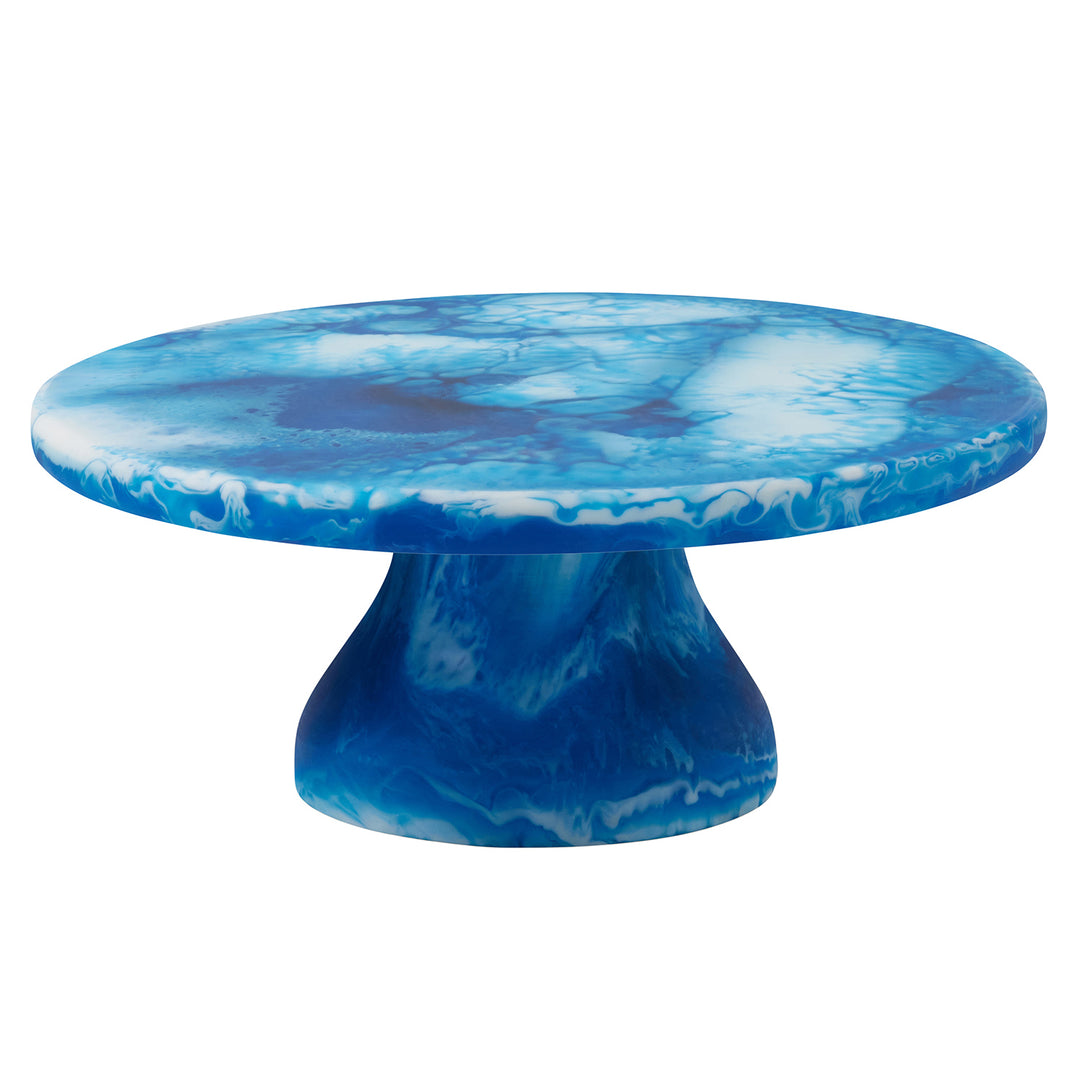 Hugo Blue Swirled Resin Cake Stand