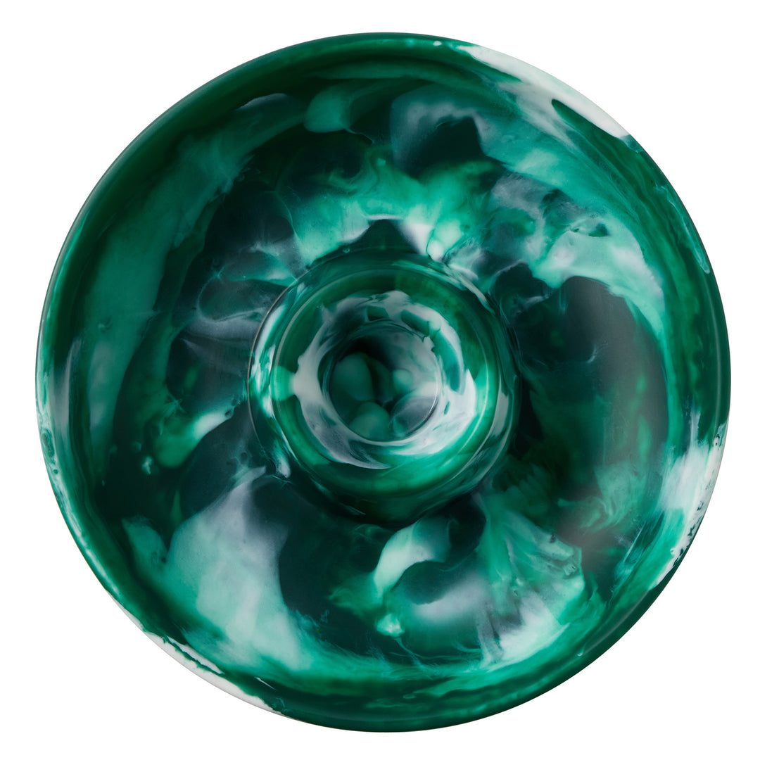 Hugo Dark Green Swirled Resin Chip And Dip Bowl