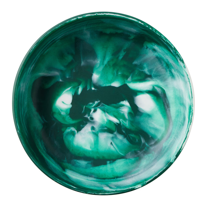 Hugo Dark Green Swirled Large Serving Bowl