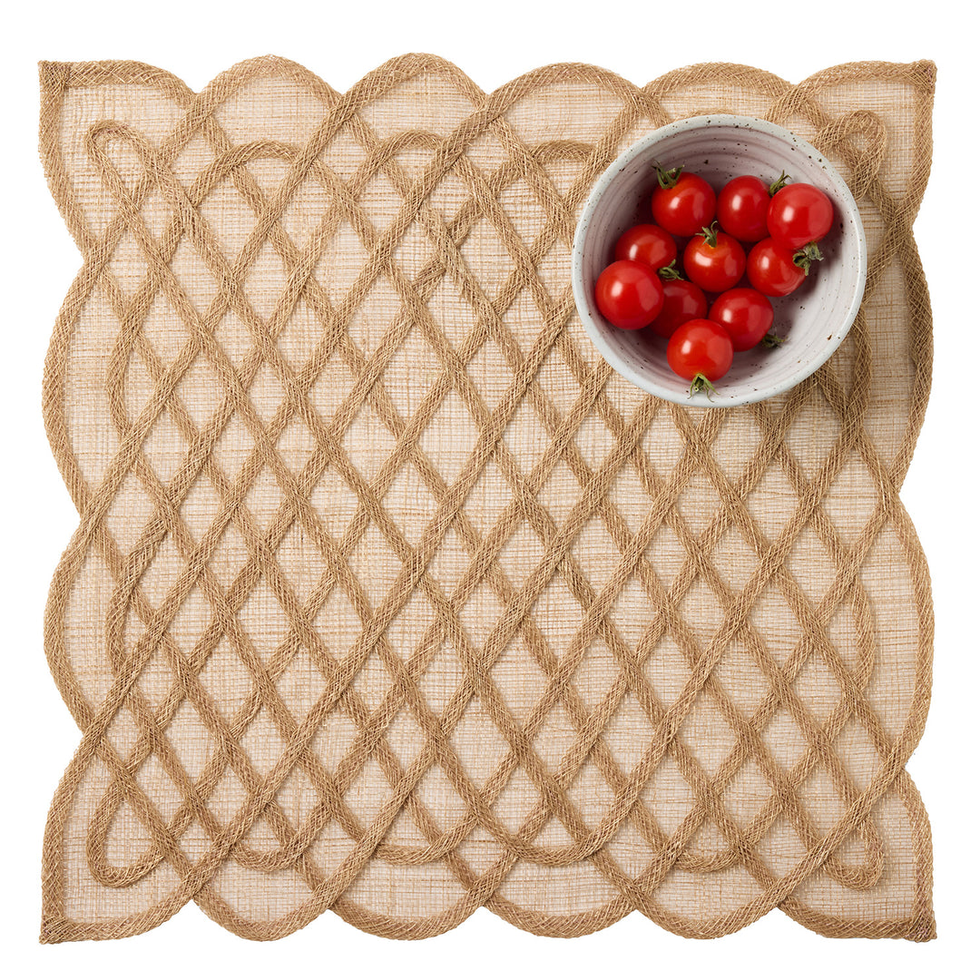 Ines Almond Abaca Square Placemats Set of Four