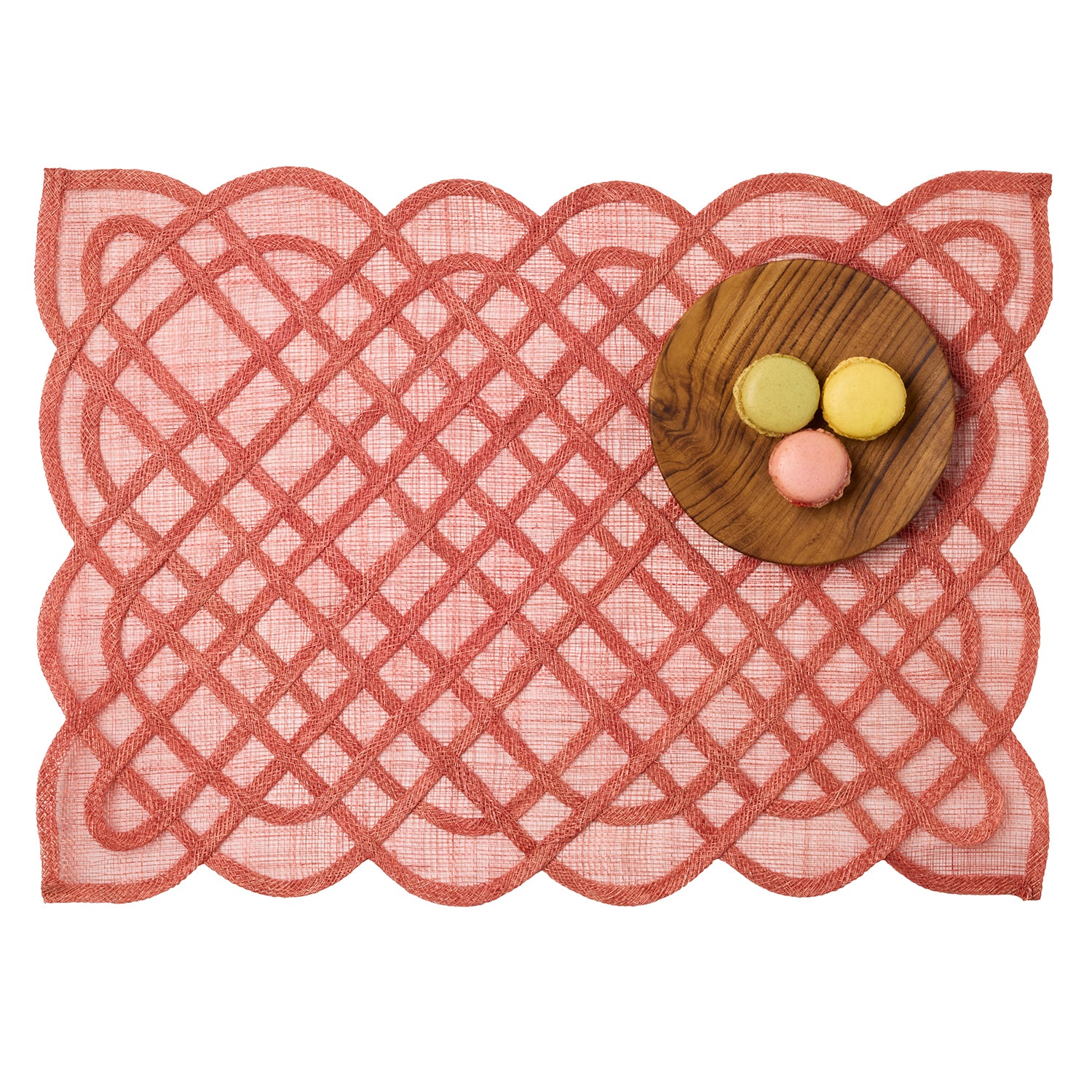 Ines Cherry Tomato Abaca Rectangle Placemats - Thumbnail 2