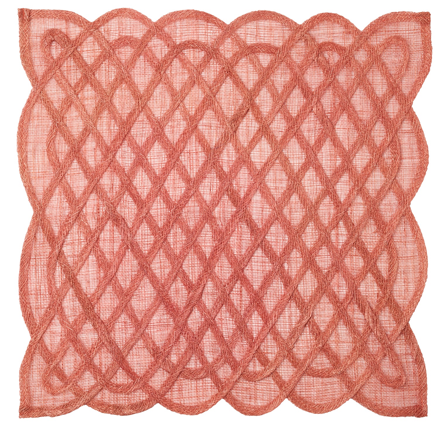 Ines Cherry Tomato Abaca Square Placemats - Thumbnail 2