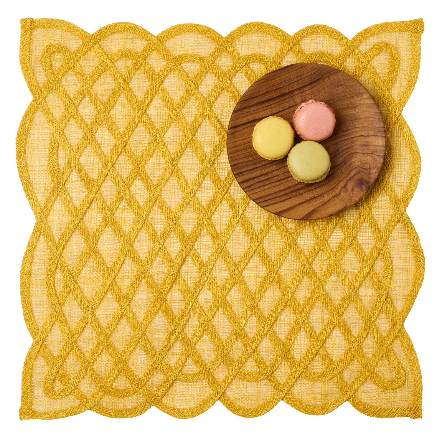 Ines Lemon Abaca Square Placemats - Thumbnail 2