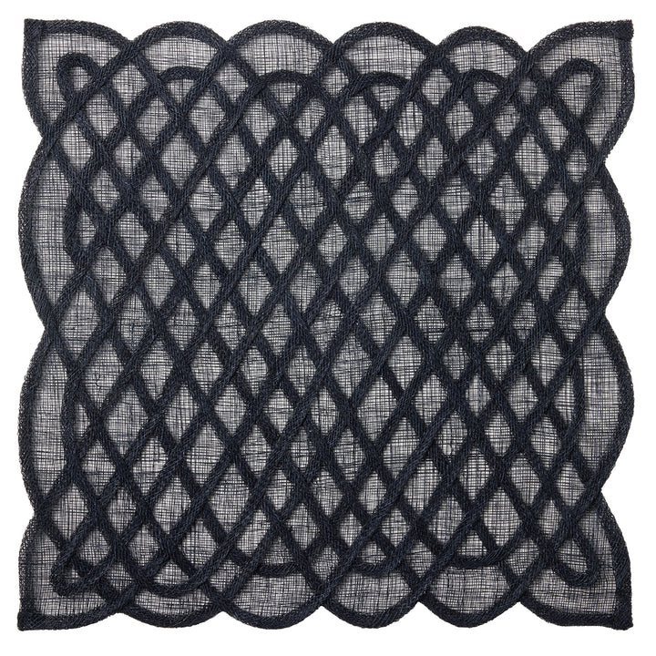 Ines Navy Abaca Square Placemats Set of Four