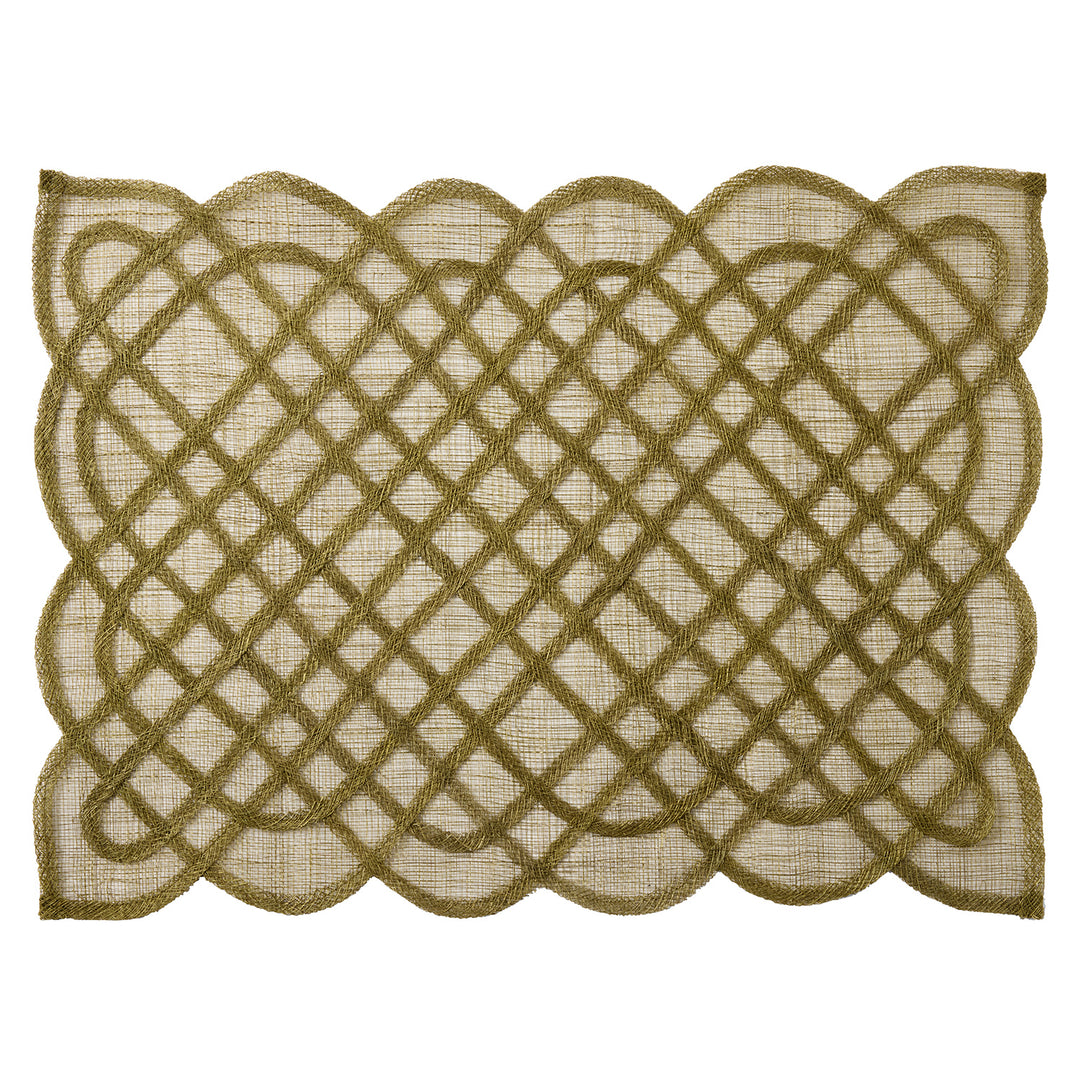 Ines Olive Abaca Rectangle Placemats Set of Four