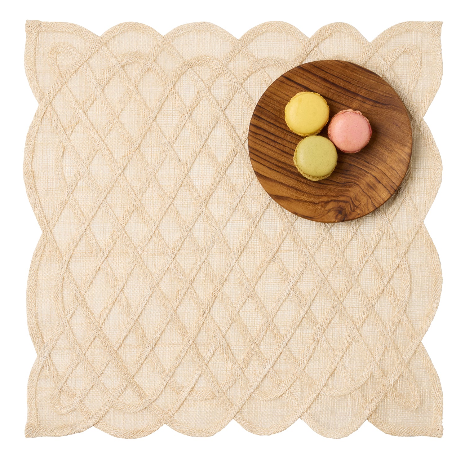 Ines Sand Abaca Square Placemats - Thumbnail 3