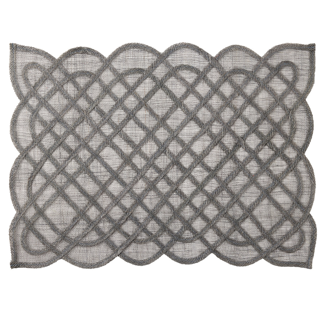 Ines Titanium Abaca Rectangle Placemats Set of Four