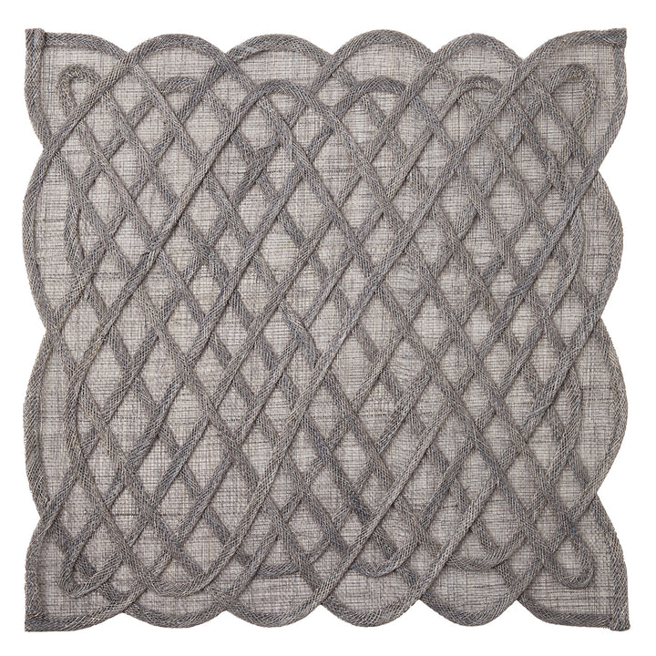 Ines Titanium Abaca Square Placemats Set of Four