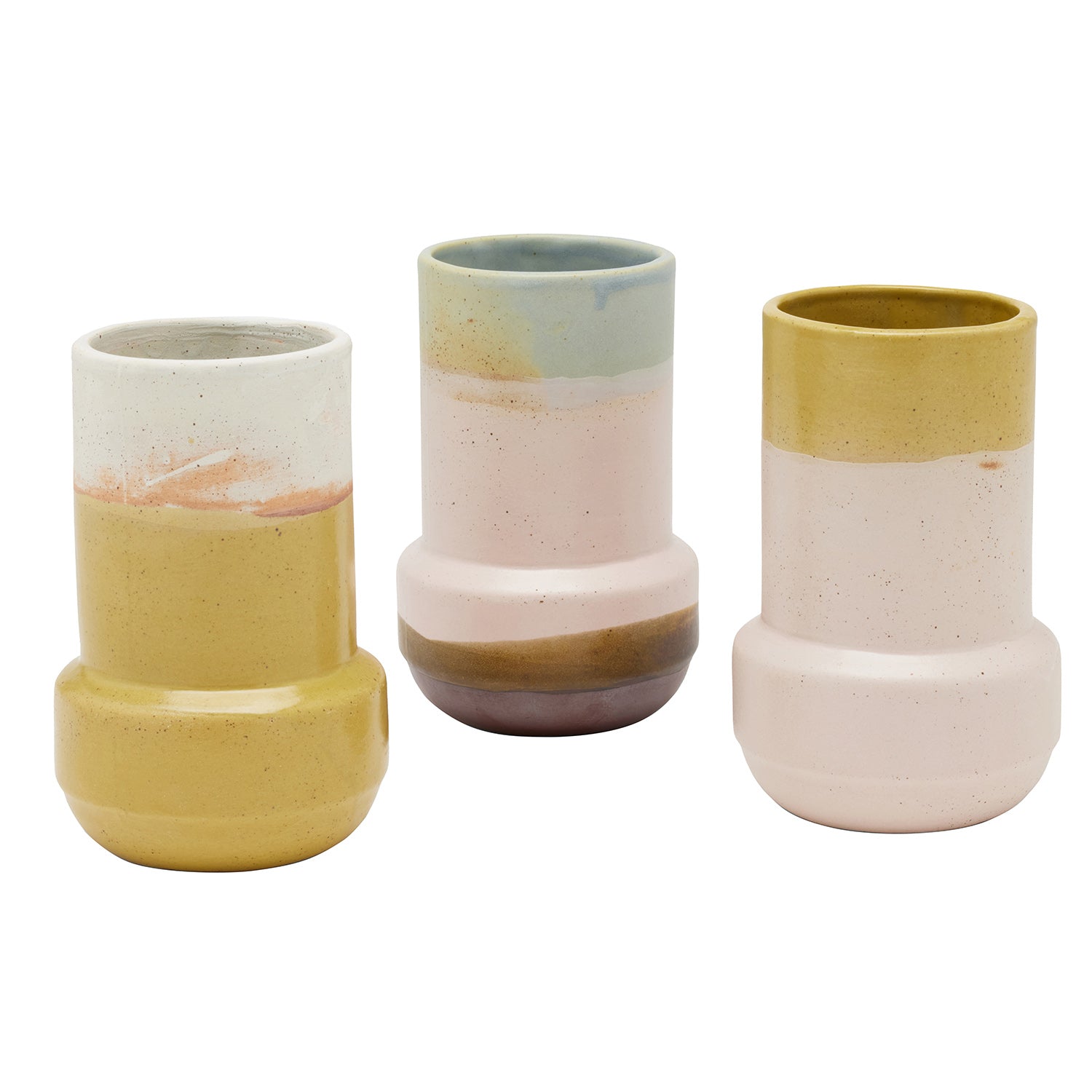 Iona Multi Colors Stoneware Vase Set/3 - Thumbnail 2