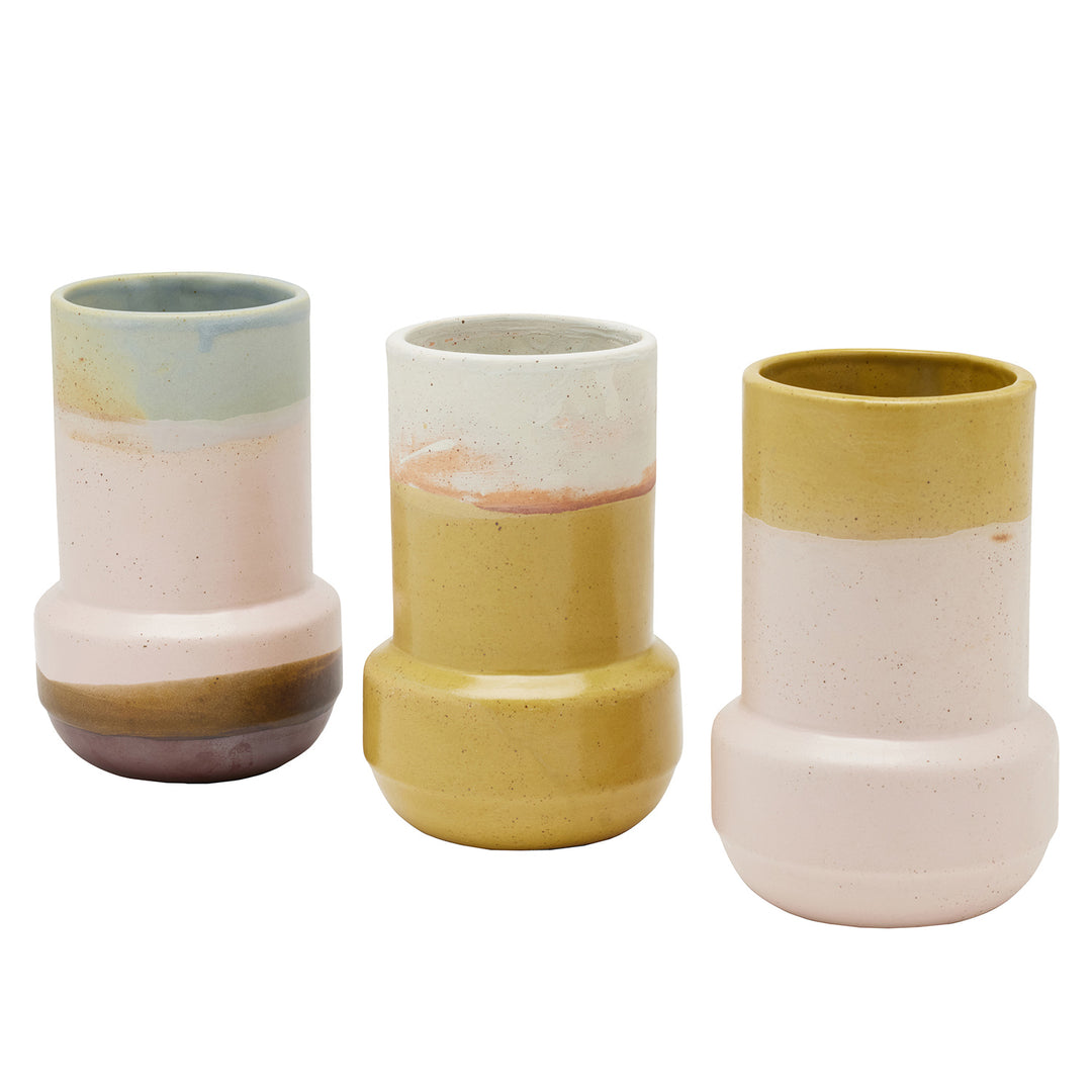 Iona Multi Colors Stoneware Vase Set/3