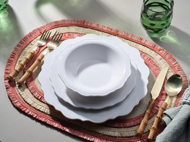 Nerina Red Abaca Oval Placemats  Set of Four