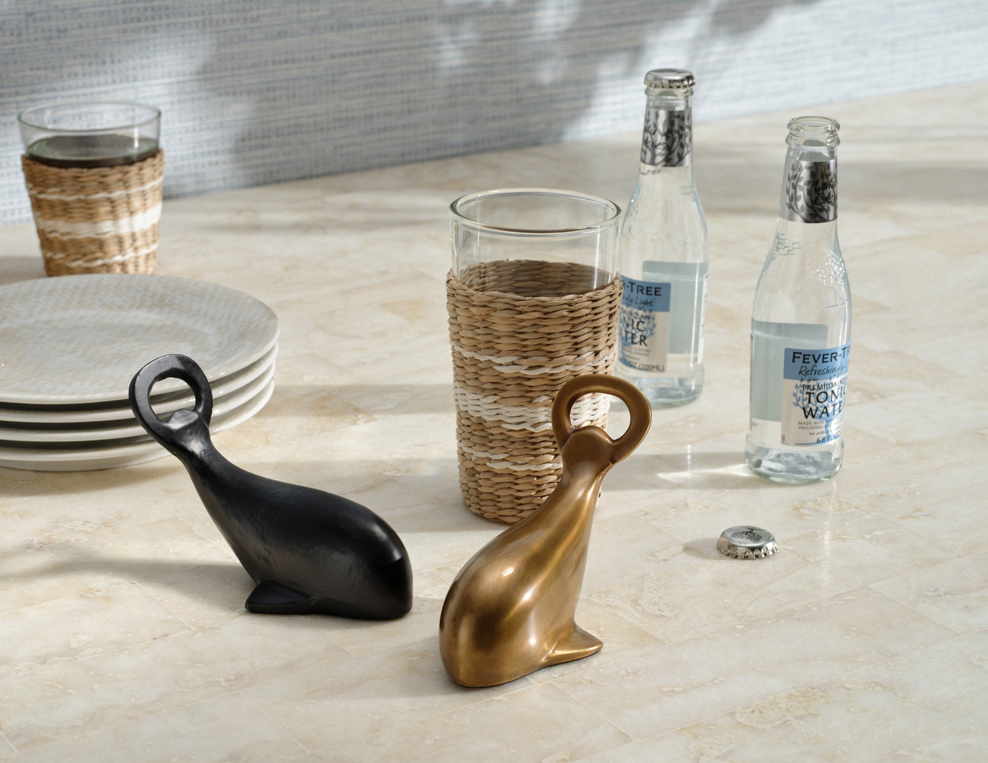 Moby Antique Brass Bottle Opener Set/3