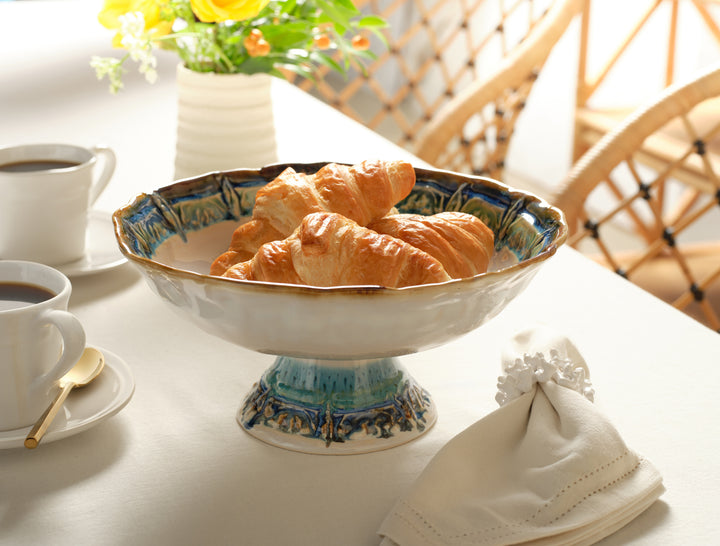 Delara Light Azure Stoneware Fruit Bowl