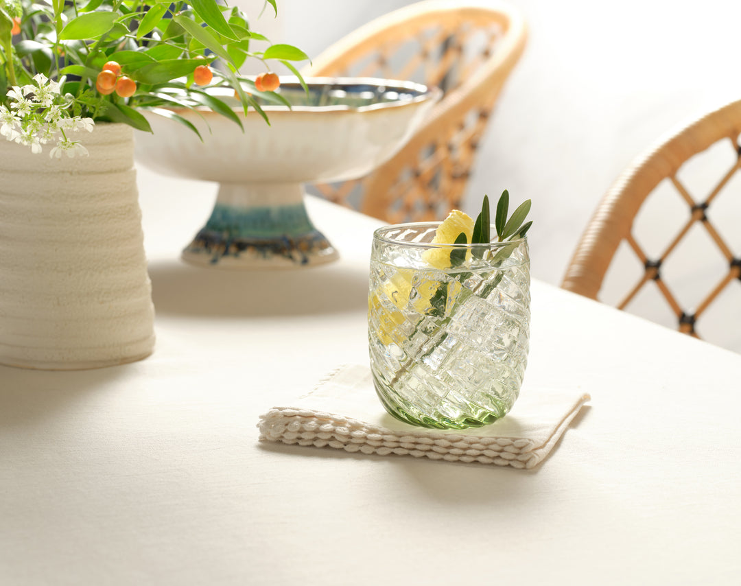 Florence Olive Green Hand Blown Tumbler Glasses Set/6