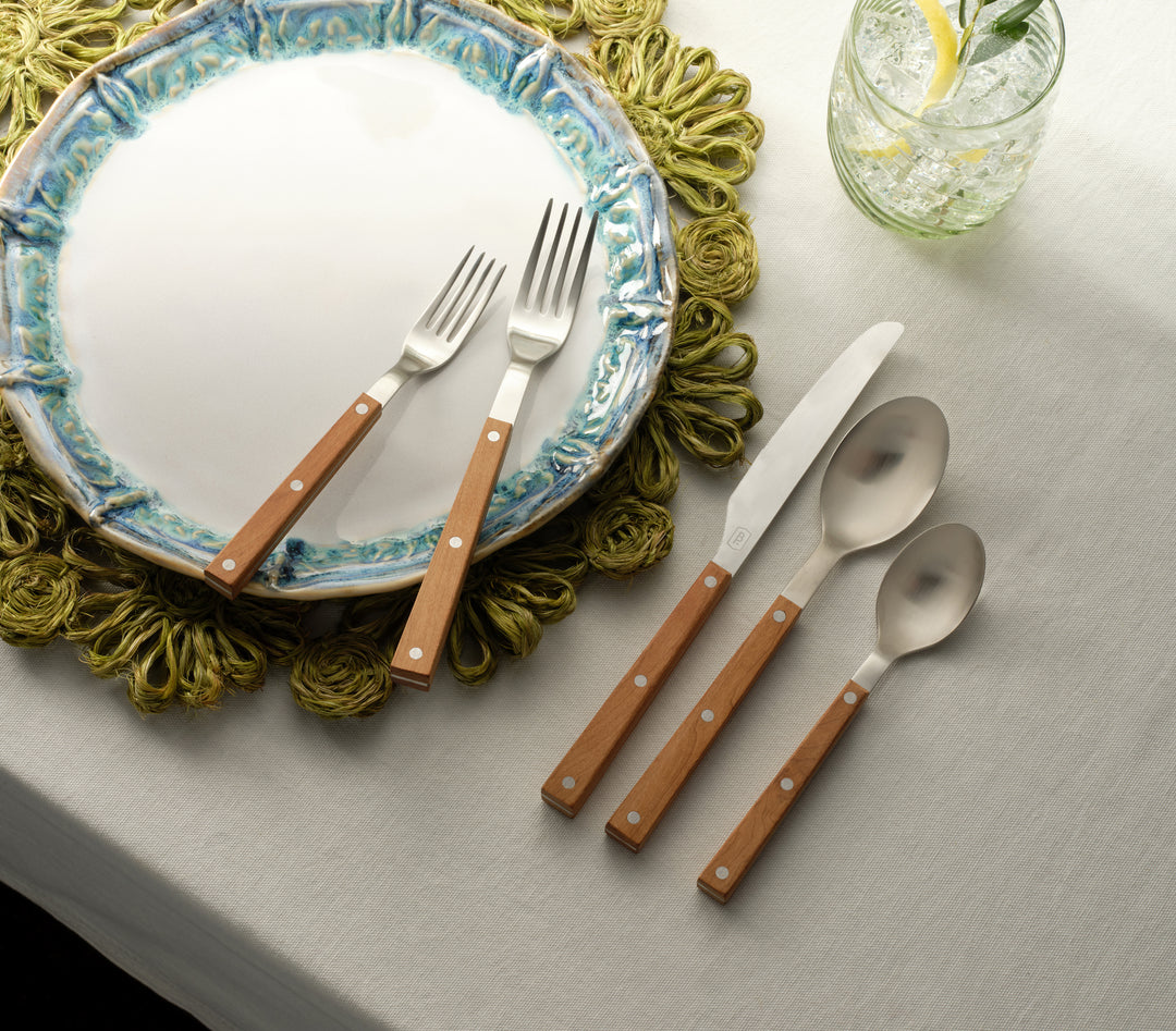 Whitman Natural/Matte Silver 5-Piece Flatware Set
