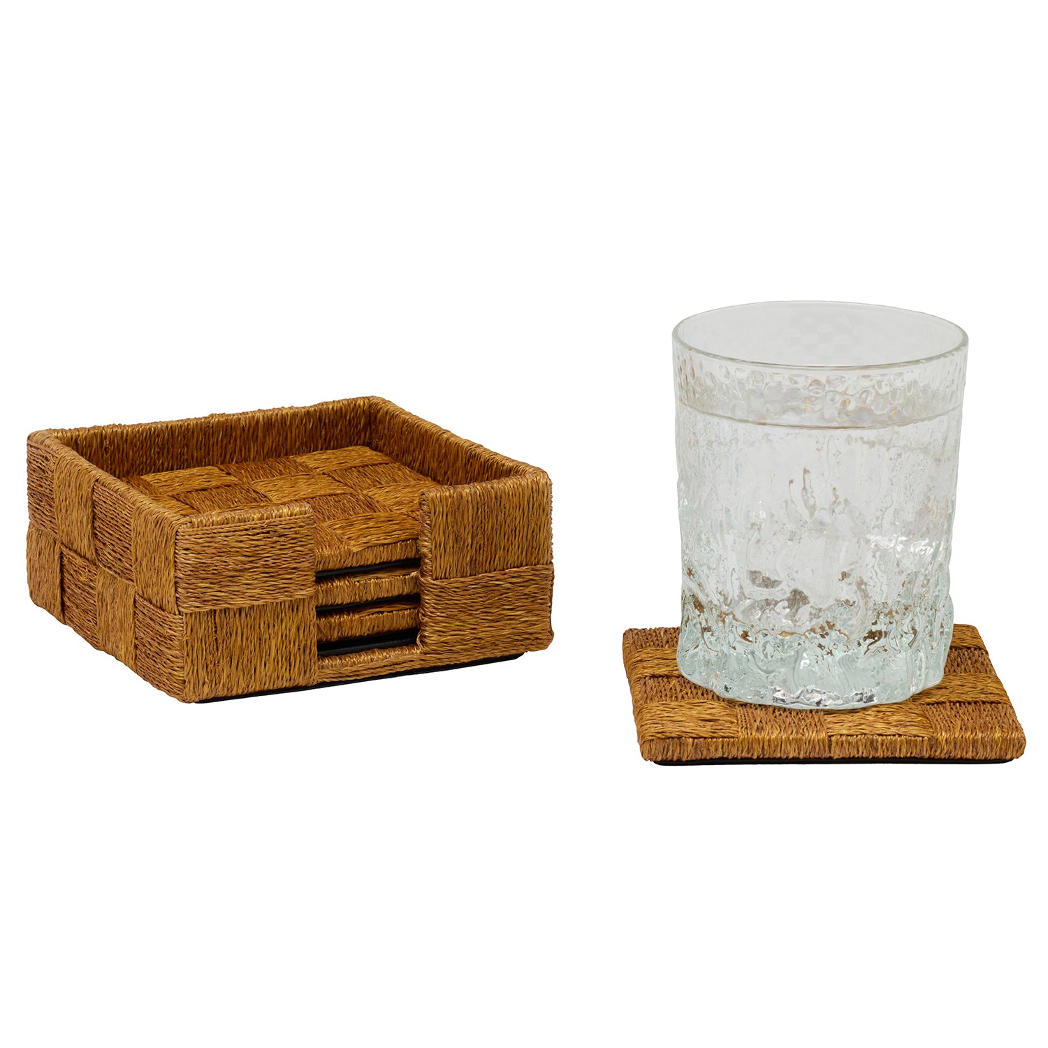 Jasby Mustard Woven Coasters Set/6