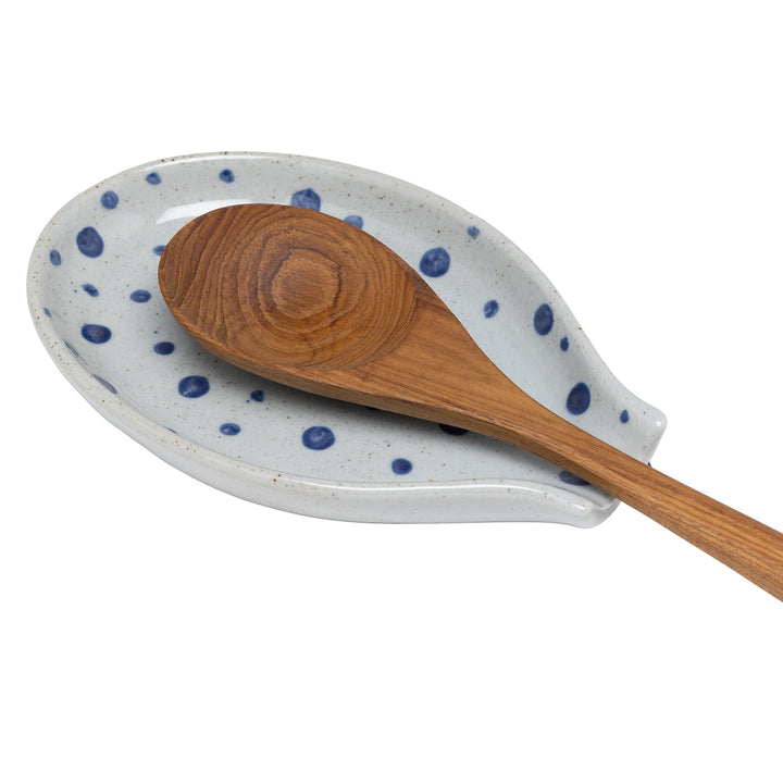 Jemma Blue/White Salt Glaze Dots Spoon Rests Set/3